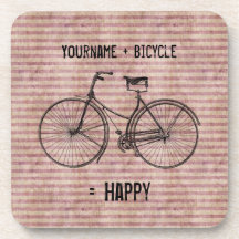 自転車と幸せで旧式なバイクのピンクに匹敵します