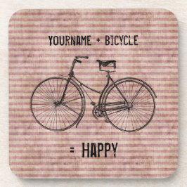 自転車と幸せで旧式なバイクのピンクに匹敵します コースター