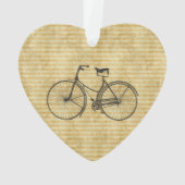 自転車と幸せで旧式なバイクの黄色に匹敵します オーナメント (裏面)
