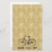 自転車と幸せで旧式なバイクの黄色に匹敵します 便箋 (正面/裏面)