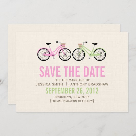 自転車と彼女の結婚式の日付を保存 セーブザデート (正面/裏面)