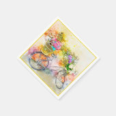 自転車と花のナプキン スタンダードカクテルナプキン (角)