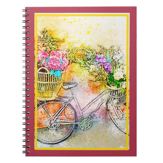自転車と花のノート ノートブック (正面)