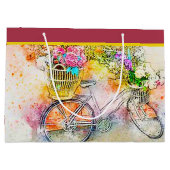 自転車と花の大抱き枕 ラージペーパーバッグ (裏面)