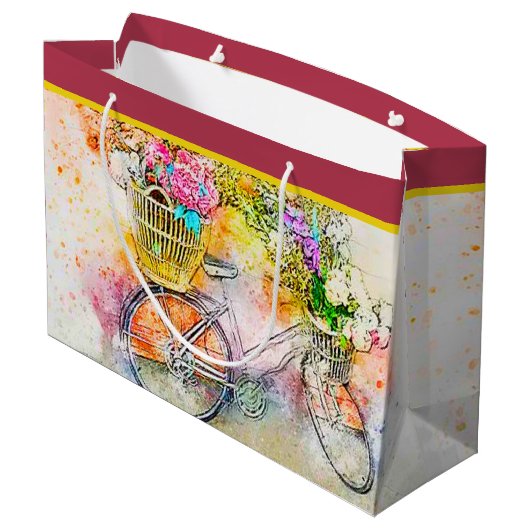 自転車と花の大抱き枕 ラージペーパーバッグ (裏面アングル)