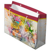 自転車と花の大抱き枕 ラージペーパーバッグ (正面アングル)