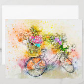 自転車と花 (正面/裏面)
