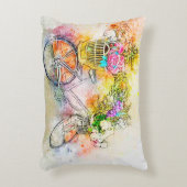 自転車と花 アクセントクッション (正面(垂直))