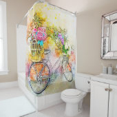 自転車と花 シャワーカーテン (インサイチュ)
