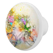 自転車と花 セラミックノブ (右)