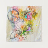 自転車と花 タペストリー (正面(横))