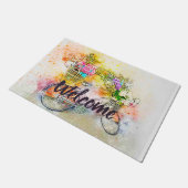 自転車と花 ドアマット (アングル)