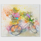 自転車と花 ラッピングペーパー (フラット)