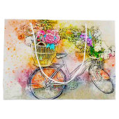 自転車と花 ラージペーパーバッグ (裏面)