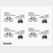 自転車と車のステッカー 長方形シール (シート)