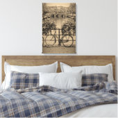 自転車と運河 – アムステルダムクラシック キャンバスプリント (インサイチュ (寝室))