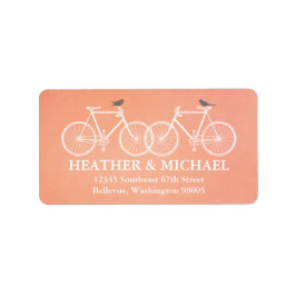 自転車と鳥差出人住所ラベル ラベル