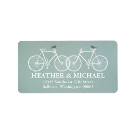 自転車と鳥差出人住所ラベル ラベル