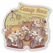 自転車におもしろいおける可愛い子猫シール シール (正面)