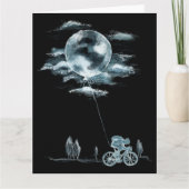自転車による満月のナショナルムーンデーアイディアT-S カード (正面)