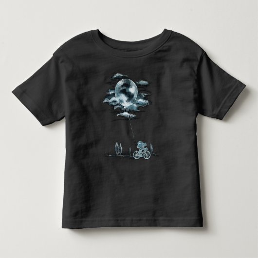 自転車による満月のナショナルムーンデーアイディアT-S トドラーTシャツ (正面)