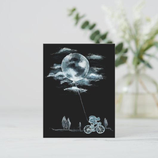 自転車による満月の国立ムーンデーアイディア ポストカード (スタンド正面)