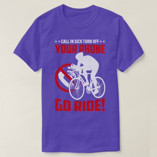 自転車に乗おもしろいって Tシャツ (デザイン正面)