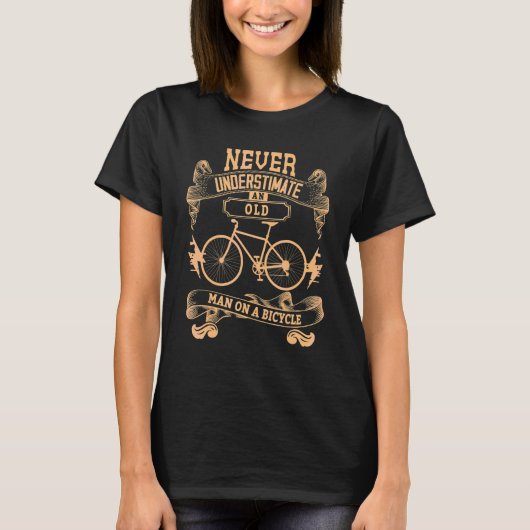 自転車に乗ったおじいさんをナメるな & 自転車N Tシャツ (正面)