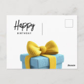 自転車に乗ったかわいいクオッカ、誕生日おめでとう ポストカード (裏面)