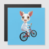 自転車に乗ったかわいい小さな白いヤギ (正面/裏面)