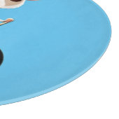 自転車に乗ったかわいい小さな白いヤギ カッティングボード (角)