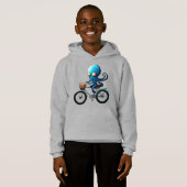 自転車に乗ったかわいい小さな青いタコ (正面フル)