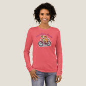 **自転車に乗ったかわいい犬 – Funny Cycling Dog** トライブレンドTシャツ (正面全体)