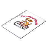 **自転車に乗ったかわいい犬 – Funny Cycling Dog** ノートブック (左側)