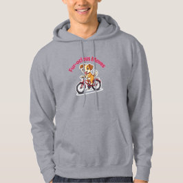 **自転車に乗ったかわいい犬 – Funny Cycling Dog** パーカ