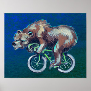 自転車に乗ったアナグマ ポスター