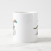 自転車に乗ったアナビセチア恐竜。 ジャンボコーヒーマグカップ (正面)