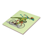 自転車に乗ったアナビセチア恐竜。 タイル (側面)