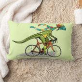 自転車に乗ったアナビセチア恐竜。 ランバークッション (ブランケット)