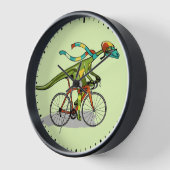 自転車に乗ったアナビセチア恐竜。 壁時計 (傾斜)