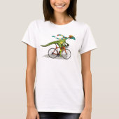 自転車に乗ったアナビセチア恐竜。 Tシャツ (正面)