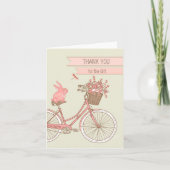 自転車に乗ったウサギのギフト感謝カード サンキューカード (正面)