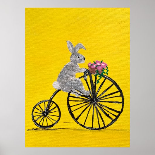 自転車に乗ったウサギ ポスター (正面)