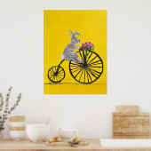 自転車に乗ったウサギ ポスター (キッチン)