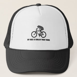 自転車に乗ったカエルの面白Tシャツ   おしゃれなサイクリング・アニマルデザイン キャップ
