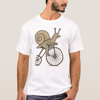 自転車に乗ったカタツムリ Tシャツ
