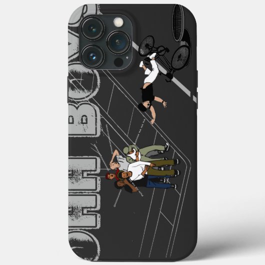 自転車に乗ったグレーの男がマンホールに入るOH BOYS CRACK Case-Mate iPhoneケース (裏面)