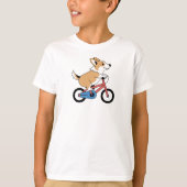 自転車に乗ったコーギー Tシャツ (正面)