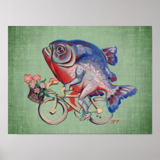 自転車に乗ったピラニア ポスター (正面)
