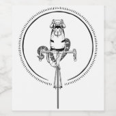 自転車に乗ったヘビ ワインラベル (シングルラベル)